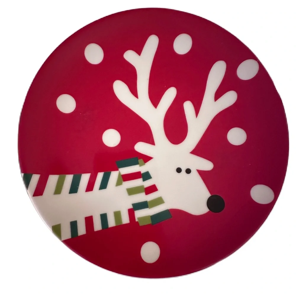 Crate & Barrel‎ Christmas Reindeer &Snow Plates Set 3